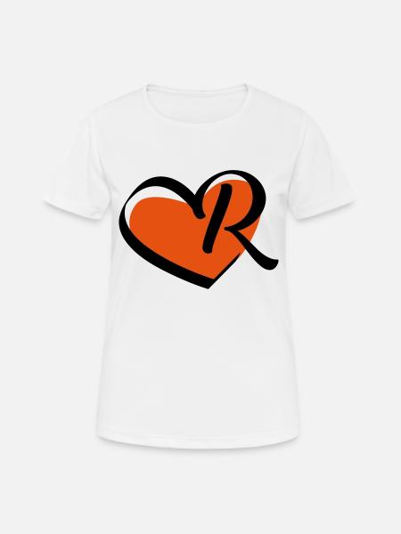 Letter R in the heart - Women's Breathable T-Shirt - white
