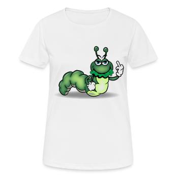 caterpillar humorous stinking finger - Women's Breathable T-Shirt - white - Front - AI Model Female 172 dark (172cm)