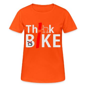 CHAINSTORY x Think Bike.... Brompton - Women's Breathable T-Shirt - neon orange - Front - AI Model Female 172 dark (172cm)