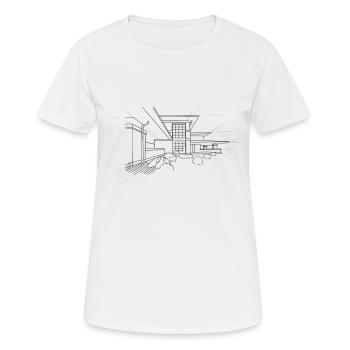 Architecture - T-shirt respirant Femme - blanc - Devant - AI Model Female 172 dark (172cm)