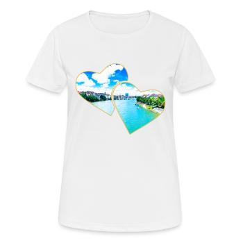 Bâle - T-shirt respirant Femme - blanc - Devant - AI Model Female 172 dark (172cm)
