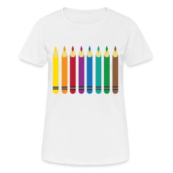 colored pencils - Women's Breathable T-Shirt - white - Front - AI Model Female 172 dark (172cm)