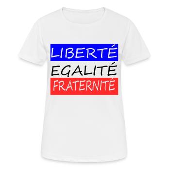 Liberté égalité fraternité - T-shirt respirant Femme - blanc - Devant - AI Model Female 172 dark (172cm)