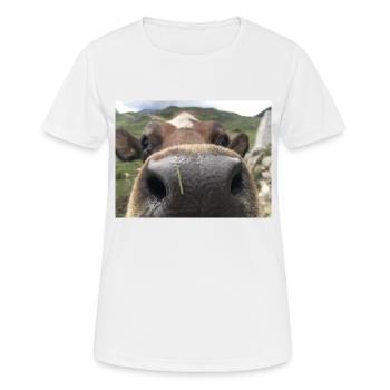 Nez de vache - T-shirt respirant Femme - blanc - Devant - AI Model Female 172 dark (172cm)