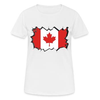 Drapeau du Canada Feuille d'érable Feuille d'érable Canada - T-shirt respirant Femme - blanc - Devant - AI Model Female 172 dark (172cm)