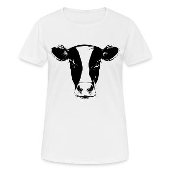 Vache ferme animaux ferme des animaux tête - T-shirt respirant Femme - blanc - Devant - AI Model Female 172 dark (172cm)