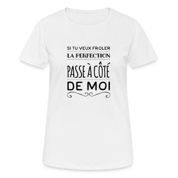 Perfection humour - T-shirt respirant Femme - blanc - Devant - AI Model Female 172 dark (172cm)