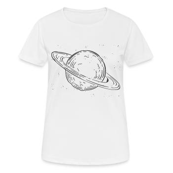 Saturn - Frauen T-Shirt atmungsaktiv - Weiß - Vorne - AI Model Female 172 dark (172cm)
