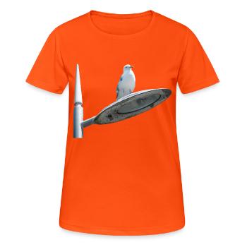 Seagull On A Lamp Post - Women's Breathable T-Shirt - neon orange - Front - AI Model Female 172 dark (172cm)