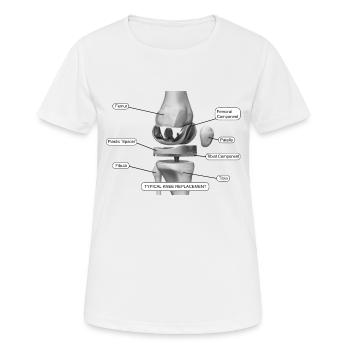 Composants du genou - T-shirt respirant Femme - blanc - Devant - AI Model Female 172 dark (172cm)