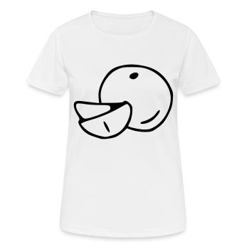 Mandarine Emoji Obst Sticker Skizze schwarz - Frauen T-Shirt atmungsaktiv - Weiß - Vorne - AI Model Female 172 dark (172cm)