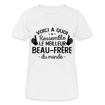 Le Meilleure Beau-Frère du Monde Cadeau - T-shirt respirant Femme - blanc - Devant - AI Model Female 172 dark (172cm)
