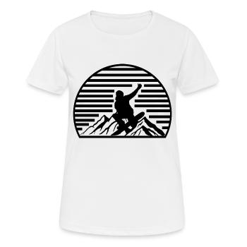 Snowboard Snowboarder - T-shirt respirant Femme - blanc - Devant - AI Model Female 172 dark (172cm)