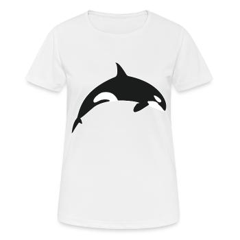 Killer Whale Orca Killer Whale - Women's Breathable T-Shirt - white - Front - AI Model Female 172 dark (172cm)