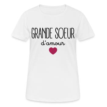 Grande Soeur d'amour - T-shirt respirant Femme - blanc - Devant - AI Model Female 172 dark (172cm)
