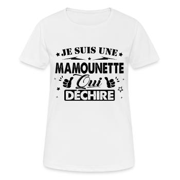 Cadeau Mamounette Je suis une Mamounette qui Déchi - T-shirt respirant Femme - blanc - Devant - AI Model Female 172 dark (172cm)