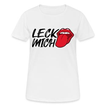 Leck Mich - Frauen T-Shirt atmungsaktiv - Weiß - Vorne - AI Model Female 172 dark (172cm)