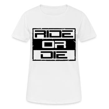 Rouler ou mourir - T-shirt respirant Femme - blanc - Devant - AI Model Female 172 dark (172cm)