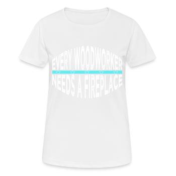 blogger happy carpenter girl tshirts forester - Frauen T-Shirt atmungsaktiv - Weiß - Vorne - AI Model Female 172 dark (172cm)