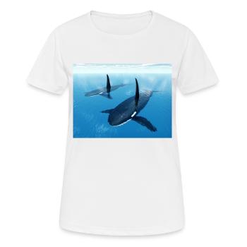 Schwertwale, Orcas, Killerwale - Frauen T-Shirt atmungsaktiv - Weiß - Vorne - AI Model Female 172 dark (172cm)