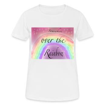 Somewhere Ober the rainbow - Frauen T-Shirt atmungsaktiv - Weiß - Vorne - AI Model Female 172 dark (172cm)