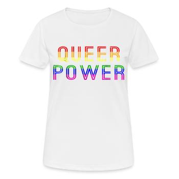 Pouvoir queer - T-shirt respirant Femme - blanc - Devant - AI Model Female 172 dark (172cm)
