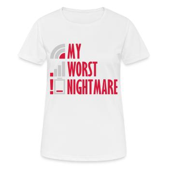 Mon pire cauchemar Logos - T-shirt respirant Femme - blanc - Devant - AI Model Female 172 dark (172cm)