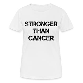 Stronger Than Cancer - Frauen T-Shirt atmungsaktiv - Weiß - Vorne - AI Model Female 172 dark (172cm)