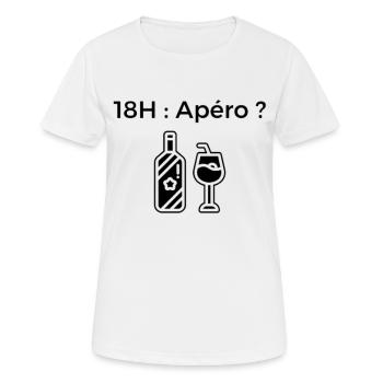 18 Uhr: Aperitif? - Frauen T-Shirt atmungsaktiv - Weiß - Vorne - AI Model Female 172 dark (172cm)