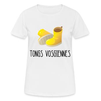 tongs vosgiennes - T-shirt respirant Femme - blanc - Devant - AI Model Female 172 dark (172cm)