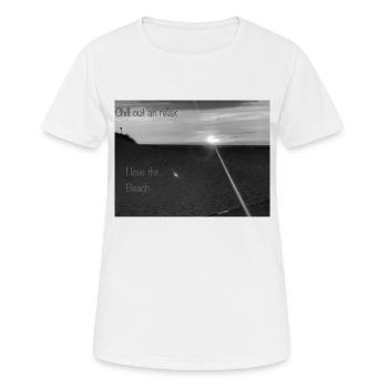 Plage Noir et Blanc - T-shirt respirant Femme - blanc - Devant - AI Model Female 172 dark (172cm)