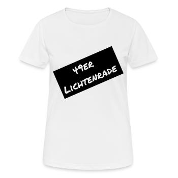 49er lichtenrade blacky - Frauen T-Shirt atmungsaktiv - Weiß - Vorne - AI Model Female 172 dark (172cm)