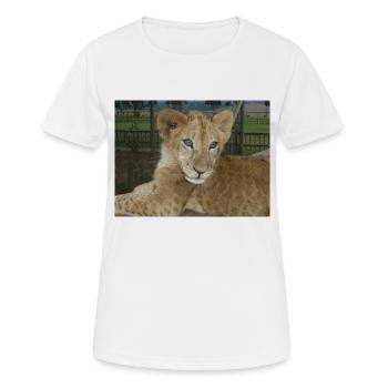 Close-up of Lion cub - Women's Breathable T-Shirt - white - Front - AI Model Female 172 dark (172cm)