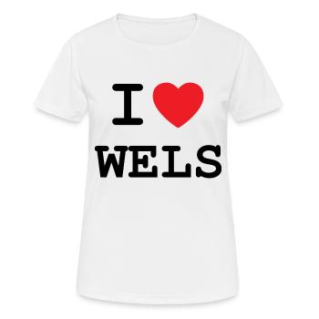 I love Wels - Ich liebe Wels - Frauen T-Shirt atmungsaktiv - Weiß - Vorne - AI Model Female 172 dark (172cm)