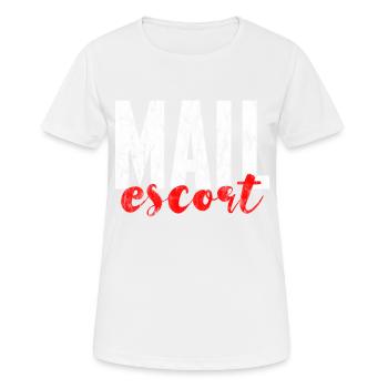 Mail Escort 2 - Frauen T-Shirt atmungsaktiv - Weiß - Vorne - AI Model Female 172 dark (172cm)