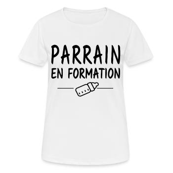 Parrain en formation / futur parrain - T-shirt respirant Femme - blanc - Devant - AI Model Female 172 dark (172cm)