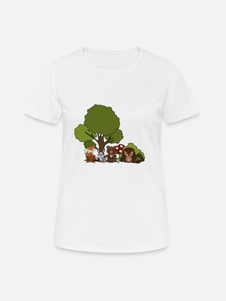 Waldtiere - Frauen T-Shirt atmungsaktiv - Weiß