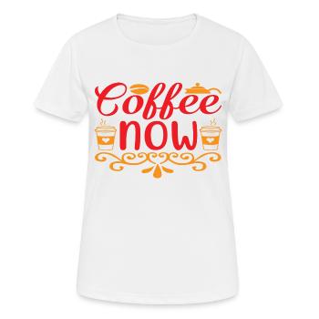 Café maintenant - T-shirt respirant Femme - blanc - Devant - AI Model Female 172 dark (172cm)