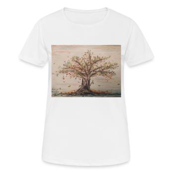 Herbst 2022 - Frauen T-Shirt atmungsaktiv - Weiß - Vorne - AI Model Female 172 dark (172cm)