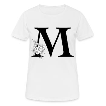 Lettre M - T-shirt respirant Femme - blanc - Devant - AI Model Female 172 dark (172cm)