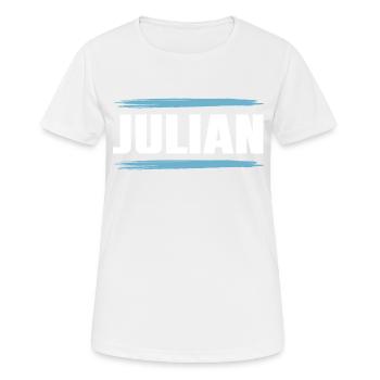 Julian - Frauen T-Shirt atmungsaktiv - Weiß - Vorne - AI Model Female 172 dark (172cm)