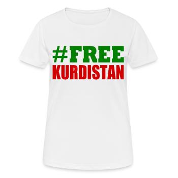 Free Kurdistan - T-shirt respirant Femme - blanc - Devant - AI Model Female 172 dark (172cm)