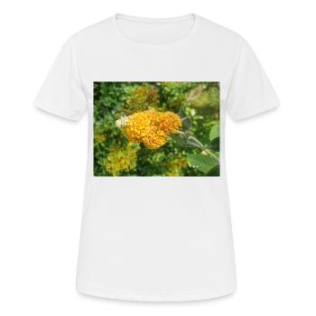 buddleia, buisson de papillons ou lilas d’été 'Sungold' - T-shirt respirant Femme - blanc - Devant - AI Model Female 172 dark (172cm)