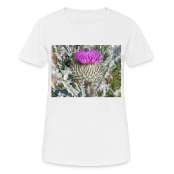 Chardon écossais aussi chardon laineux - T-shirt respirant Femme - blanc - Devant - AI Model Female 172 dark (172cm)