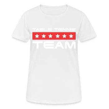 Table Tennis Crew - Frauen T-Shirt atmungsaktiv - Weiß - Vorne - AI Model Female 172 dark (172cm)