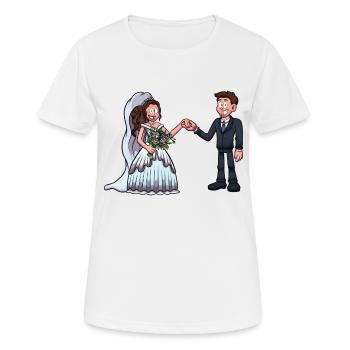 Mariée et marié - T-shirt respirant Femme - blanc - Devant - AI Model Female 172 dark (172cm)