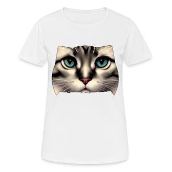 Cat face - Women's Breathable T-Shirt - white - Front - AI Model Female 172 dark (172cm)