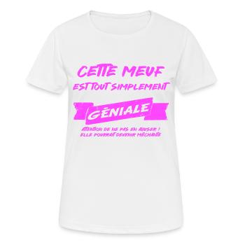 cette meuf est geniale cadeau femme - T-shirt respirant Femme - blanc - Devant - AI Model Female 172 dark (172cm)