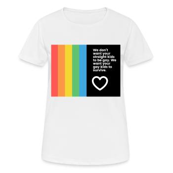 Gay pride - T-shirt respirant Femme - blanc - Devant - AI Model Female 172 dark (172cm)