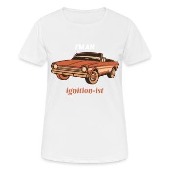 I'm An Ignition-Ist Funny Retro Car Lover Present - Frauen T-Shirt atmungsaktiv - Weiß - Vorne - AI Model Female 172 dark (172cm)